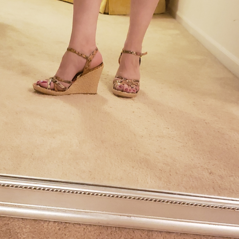 Wedge sandals with python print - Picture 3 of 4